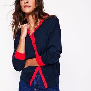 Boden Cardigan with Red Accents